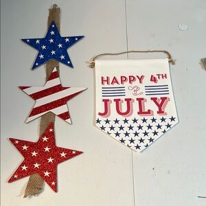 Patriotic Star and Banner Hanging Set